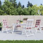 vidaXL Tuinstoelkussens 4 st 120x50x3 cm stof ruitpatroon, Huis en Inrichting, Woonaccessoires | Kussens, Verzenden, Nieuw