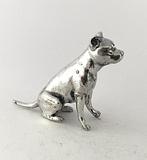 Miniatuur figuur - Massief zilveren hond (Reu) miniatuur -