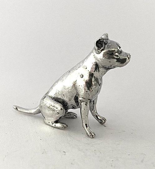 Miniatuur figuur - Massief zilveren hond (Reu) miniatuur -, Antiek en Kunst, Antiek | Goud en Zilver