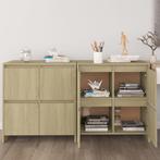 vidaXL Dressoirs 2 st 70x41x75 cm bewerkt hout sonoma, Verzenden, Nieuw, 50 tot 100 cm, 25 tot 50 cm