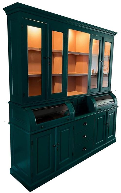 Buffetkast opaalgroen Bastiaan 200cm led verlichting, Huis en Inrichting, Kasten | Buffetkasten, Ophalen of Verzenden