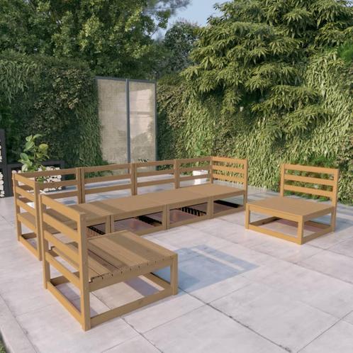 vidaXL 6-delige Loungeset massief grenenhout honingbruin, Tuin en Terras, Tuinsets en Loungesets, Loungeset, Nieuw, Verzenden