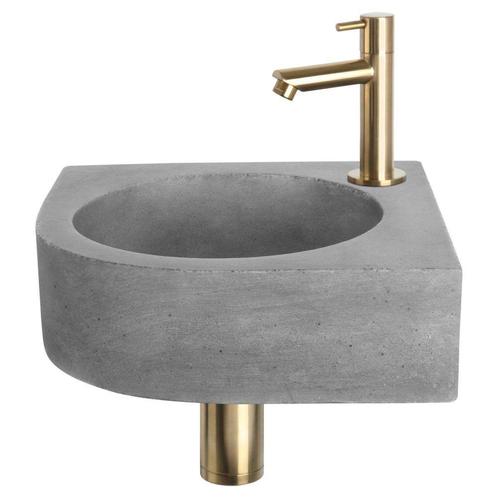 Differnz Cleo fonteinset beton donkergrijs - kraan recht mat, Doe-het-zelf en Verbouw, Sanitair, Nieuw, Verzenden