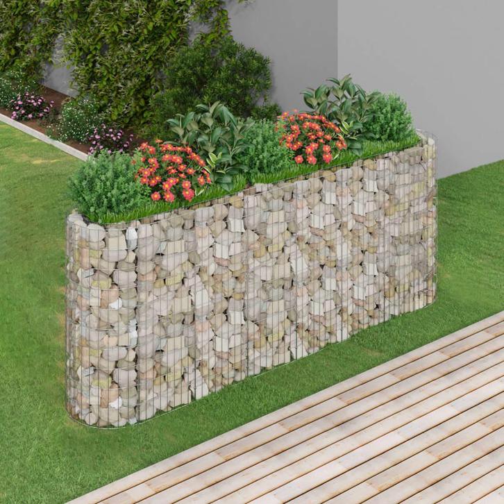vidaXL Gabion plantenbak verhoogd 260x50x100 cm, Tuin en Terras, Bloembakken en Plantenbakken, 100 cm of meer, Nieuw, Metaal, 60 cm of meer