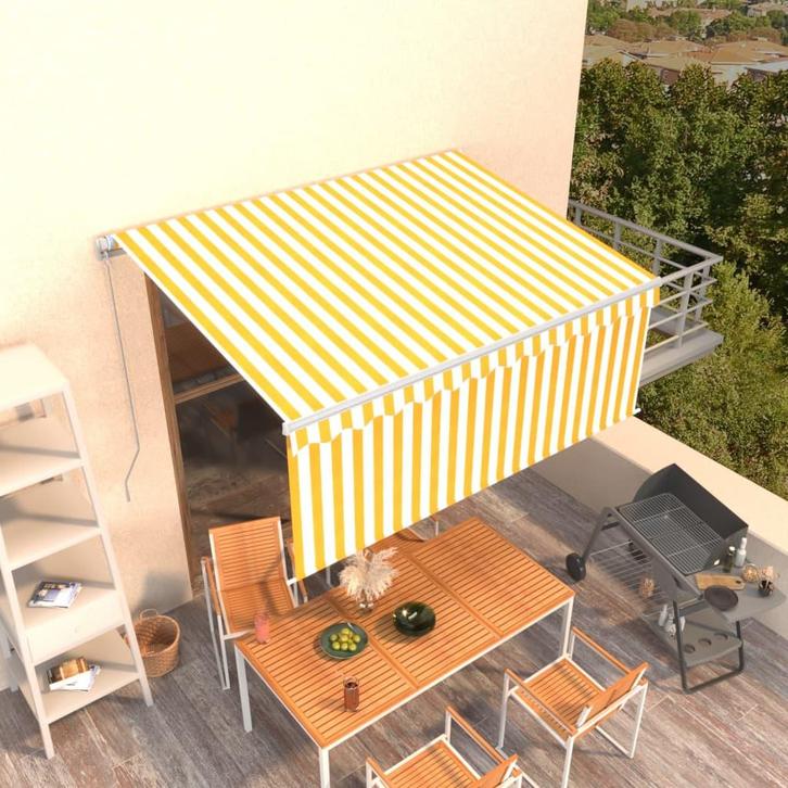 vidaXL Luifel handmatig uittrekbaar met rolgordijn 3,5x2,5 m, Tuin en Terras, Zonneschermen, Nieuw, Verzenden
