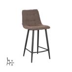LABEL51 - Barkruk Jelt - Bruin Boucle - Zwart Metaal, Huis en Inrichting, Barkrukken, Nieuw, 2 krukken, 90 cm of meer, Kunststof