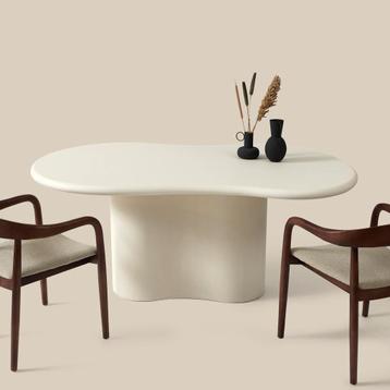 *WOONWINKEL* Organische Eettafel Wit Betonlook 180 Cm beschikbaar voor biedingen