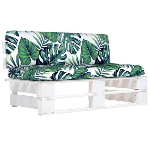 vidaXL Tuinmiddenbank pallet geïmpregneerd grenenhout wit, Tuin en Terras, Tuinsets en Loungesets, Nieuw, Verzenden