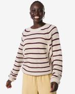 HEMA Damestrui Olena fijngebreid strepen gebroken wit, Verzenden, Nieuw