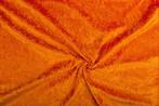 Velvet stof Baksteenoranje, Hobby en Vrije tijd, Stoffen en Lappen, 200 cm of meer, Nieuw, Oranje, Polyester