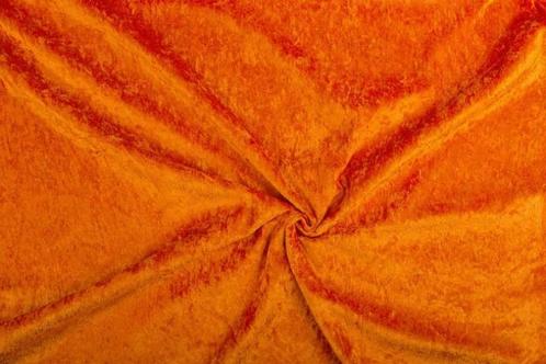 Velvet stof Baksteenoranje, Hobby en Vrije tijd, Stoffen en Lappen, 120 cm of meer, 200 cm of meer, Oranje, Nieuw, Polyester, Ophalen of Verzenden