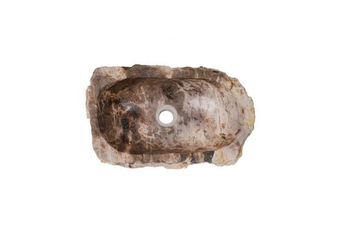 Fossiel Waskom 48x29x14 cm | Versteend Hout, Huis en Inrichting, Badkamer | Badkamermeubels, Wastafelkast, Nieuw, Verzenden
