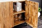 Massief dressoir TRES CHIC 105cm bruin mangohout wit marmer, Huis en Inrichting, Kasten | Dressoirs, Ophalen of Verzenden, Nieuw