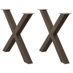 vidaXL Eettafelpoten 2 st X-vormig 90x(72-73) cm staal, Huis en Inrichting, Tafelonderdelen, Verzenden, Nieuw