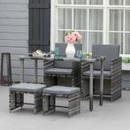 TRUUSK Polyrattan Zitgroep Voor 4 Personen, Eetgroep Tuinset, Verzenden, Nieuw