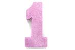 Lichtroze Tafeldecoratie Cijfer 1 Glitter 20,5cm, Verzenden, Nieuw