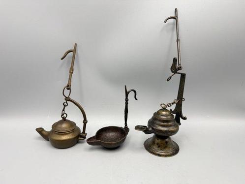 Verzameling authentieke olielamp weverslampen - Olielamp -, Antiek en Kunst, Antiek | Overige Antiek