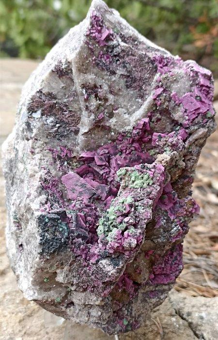 Cobalto Dolomiet fuchsia roze, Kolweziet en kwarts - Hoogte:, Verzamelen, Mineralen en Fossielen