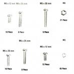 Benson Assortiment bouten en moeren - verzinkt - 125-deli..., Doe-het-zelf en Verbouw, IJzerwaren en Bevestigingsmiddelen, Ophalen of Verzenden