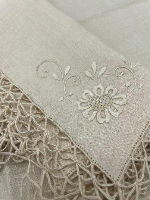 Puro lino - Servet (12) - 44 cm - 44 cm - Met de hand, Antiek en Kunst, Antiek | Kleden en Textiel
