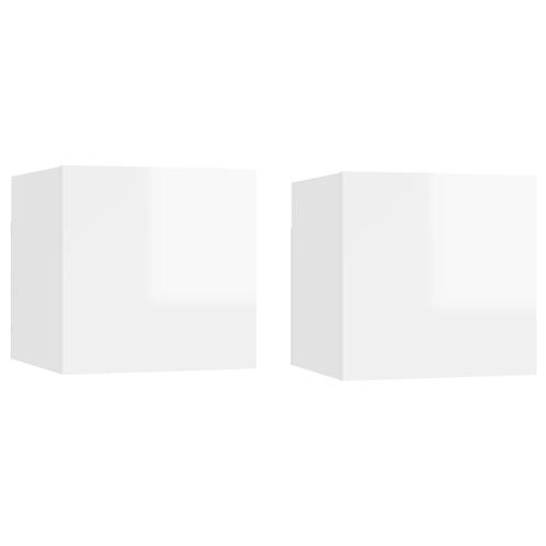 vidaXL Nachtkastjes 2 st 30,5x30x30 cm spaanplaat hoogglans, Huis en Inrichting, Slaapkamer | Nachtkastjes, Nieuw, Minder dan 45 cm