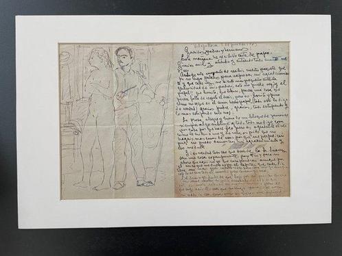 Javier Vilató Ruiz (1921-2000) - Pintor y modelo (carta, Antiek en Kunst, Kunst | Schilderijen | Modern