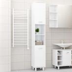 vidaXL Badkamerkast 30x30x179 cm bewerkt hout hoogglans wit, Huis en Inrichting, Badkamer | Badkamermeubels, Verzenden, Nieuw