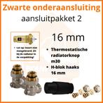 Eco 8 Zwarte thermostatisch aansluitpakket 2 t.b.v. 16 mm bu, Ophalen of Verzenden, Nieuw, Radiator, Hoog rendement (Hr)