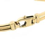 Bicolor gouden schakel armband met wiebertjes | 20 cm, Ophalen of Verzenden, Gebruikt, Overige kleuren, Goud