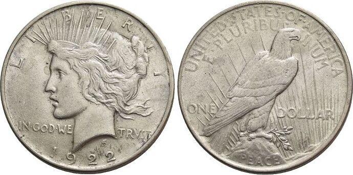 Dollar 1922 Vereinigte Staaten von Amerika, Postzegels en Munten, Munten | Amerika, Verzenden