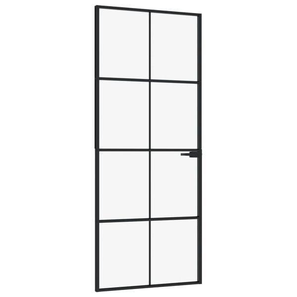 Zwarte Binnendeur 83x201,5cm Gehard Glas | OP = OP, Doe-het-zelf en Verbouw, Deuren en Horren, Nieuw, Binnendeur, 200 tot 215 cm