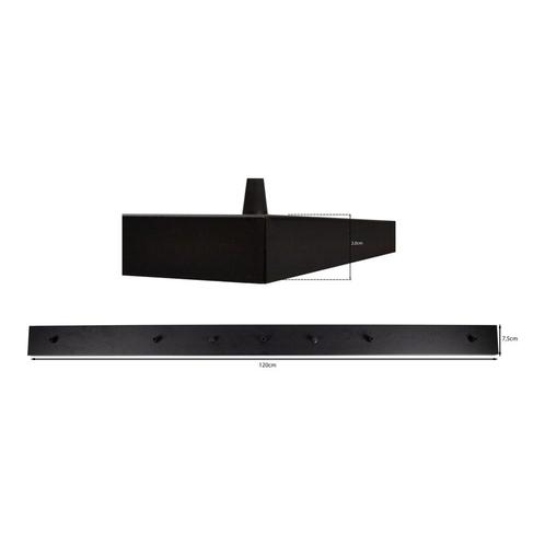 Zwarte Plafondplaat | 120 cm | 5 snoeren, Doe-het-zelf en Verbouw, Elektra en Kabels, Ophalen of Verzenden