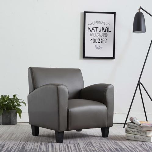 vidaXL Fauteuil kunstleer grijs, Huis en Inrichting, Fauteuils, Nieuw, Verzenden