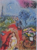Marc Chagall (1887-1985) - Les amoureux de la Tour Eiffel, Antiek en Kunst