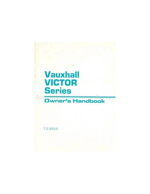 1971 VAUXHALL VICTOR INSTRUCTIEBOEKJE ENGELS, Auto diversen, Handleidingen en Instructieboekjes