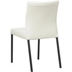 Leren eetkamerstoel Basic - Hermes Bianco (gebroken wit) -, Huis en Inrichting, Stoelen, Overige kleuren, Nieuw, Leer, Ophalen of Verzenden
