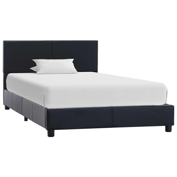 vidaXL Bedframe kunstleer zwart 100x200 cm, Huis en Inrichting, Slaapkamer | Bedden, 100 cm, 200 cm, Zwart, Eenpersoons, Nieuw