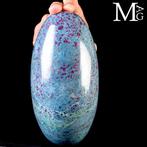 Heilig Shiva Lingam in robijn in Kyanite-matrix - Hoogte: