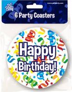 Bierviltjes - Happy Birthday - 6 stuks, Ophalen of Verzenden, Nieuw