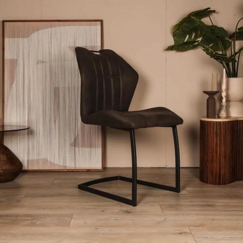 Eetkamerstoel Peter - Antraciet - Microvezel, Huis en Inrichting, Stoelen, Nieuw, Verzenden
