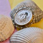 Gouden broche van 10 gulden munt Koning Willem De Derde 1875, Ophalen of Verzenden, Gebruikt, Overige kleuren, Goud