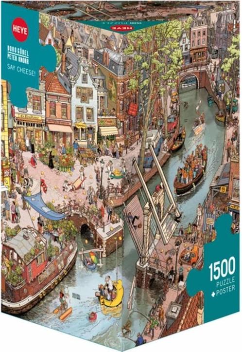 Say Cheese - Amsterdam Puzzel (1500 stukjes) | Heye -, Hobby en Vrije tijd, Denksport en Puzzels, Nieuw, Verzenden