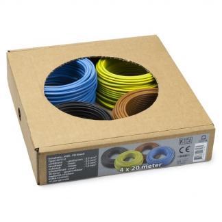 Installatiedraad set | 4x 20 meter (VD, 2.5 mm² en 1.5 mm²), Doe-het-zelf en Verbouw, Elektra en Kabels, Nieuw, Verzenden