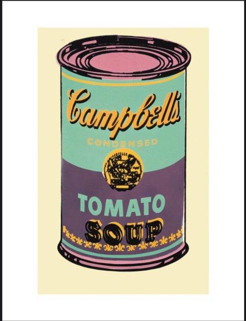 Andy Warhol - “Campbells Soup Can, 1965 (green & purple)”., Antiek en Kunst, Kunst | Tekeningen en Foto's