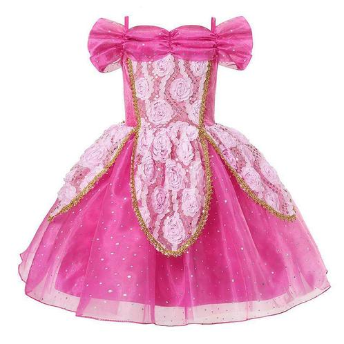 Prinsessenjurk - Doornroosje jurk - kort, Kinderen en Baby's, Carnavalskleding en Verkleedspullen, Nieuw, Ophalen of Verzenden