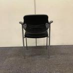 vergaderstoel, stapelstoel, zwarte stoffering - chrome poten, Huis en Inrichting, Stoelen, Gebruikt, Zwart, Ophalen of Verzenden