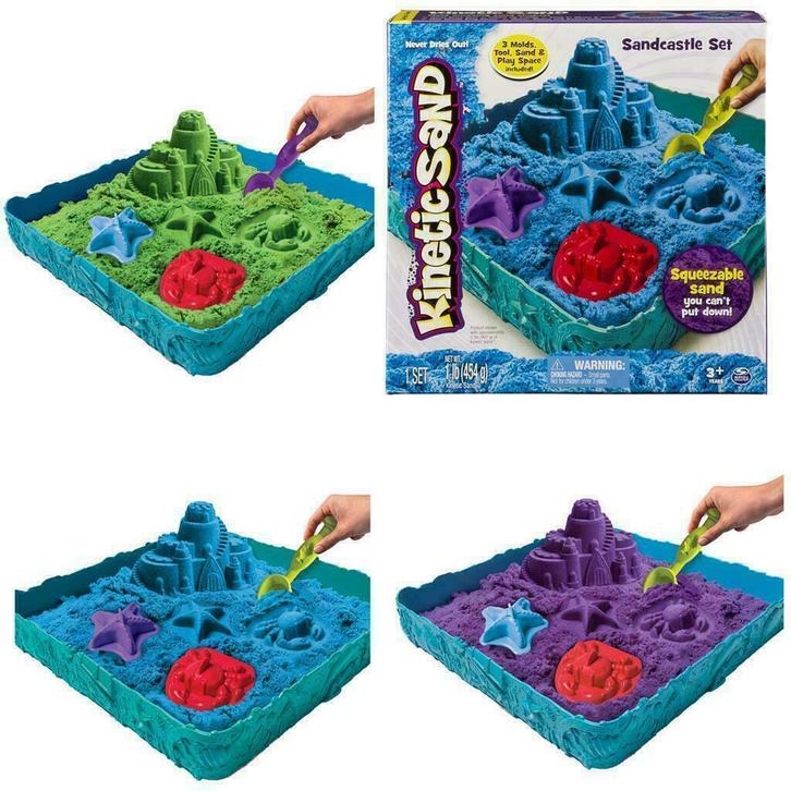 Kinetic Sand Box 454gr BLAUW, PAARS of GROEN speelzand zand, Kinderen en Baby's, Speelgoed | Educatief en Creatief, Bouwen, Ontdekken