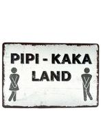 Metalen Wandbord - Pipi - Kaka - Land, Ophalen of Verzenden, Nieuw