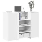 vidaXL Receptiebalie 135x50x103,5 cm bewerkt hout wit, Huis en Inrichting, Bureaus, Verzenden, Nieuw