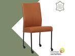 Leren eetkamerstoel Comfort met wieltjes - Toledo Natur, Huis en Inrichting, Stoelen, Bruin, Nieuw, Leer, Ophalen of Verzenden